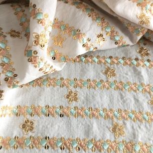 VISCOLINHO BORDADO INDIANO BALI VERDE • Conexão Tecidos 2