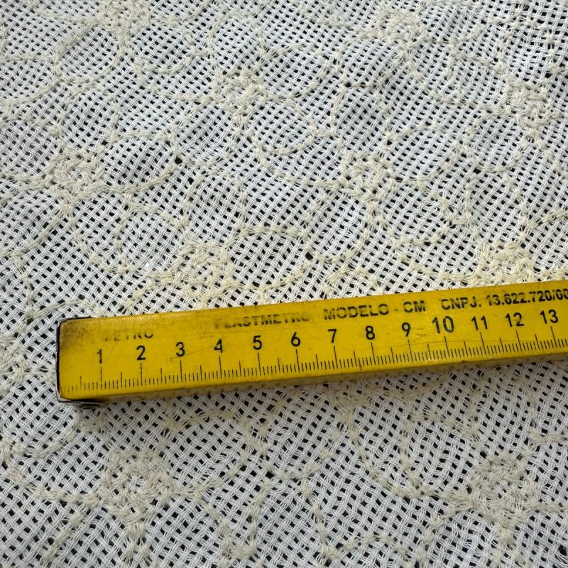 Tecido Tela Bordada Natural Off White • Conexão Tecidos