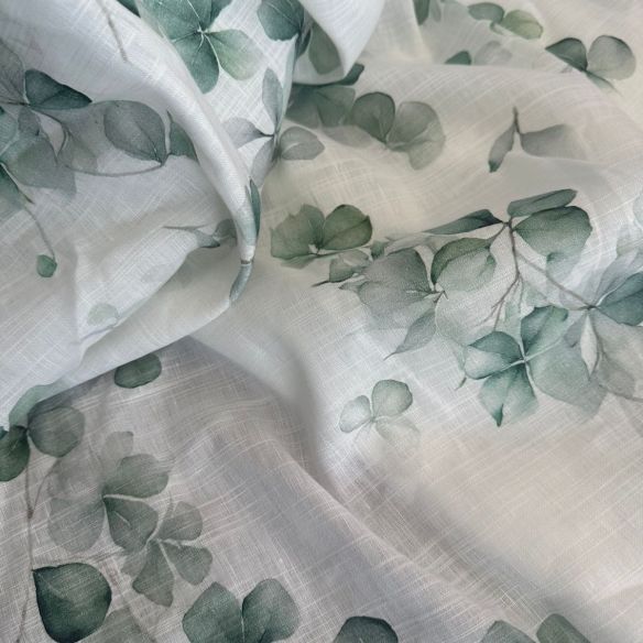 TECIDO CAMBRAIA DE LINHO MISTO FOLHAGEM IV • Conexão Tecidos