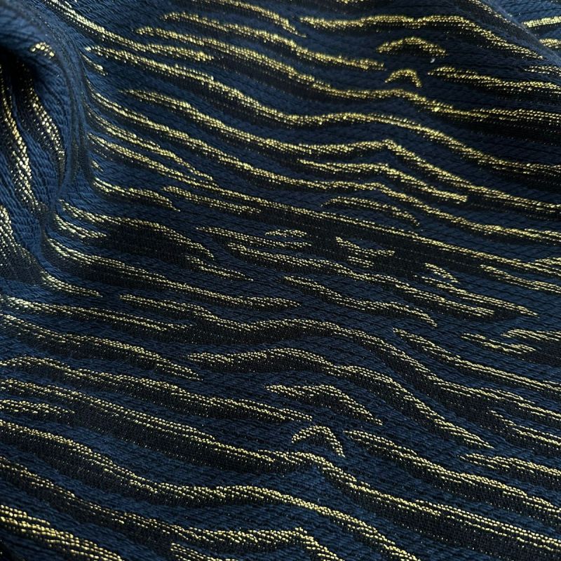 Tecido Jacquard Azul Soberano Gold • Conexão Tecidos