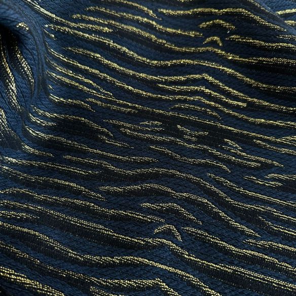 Tecido Jacquard Azul Soberano Gold • Conexão Tecidos