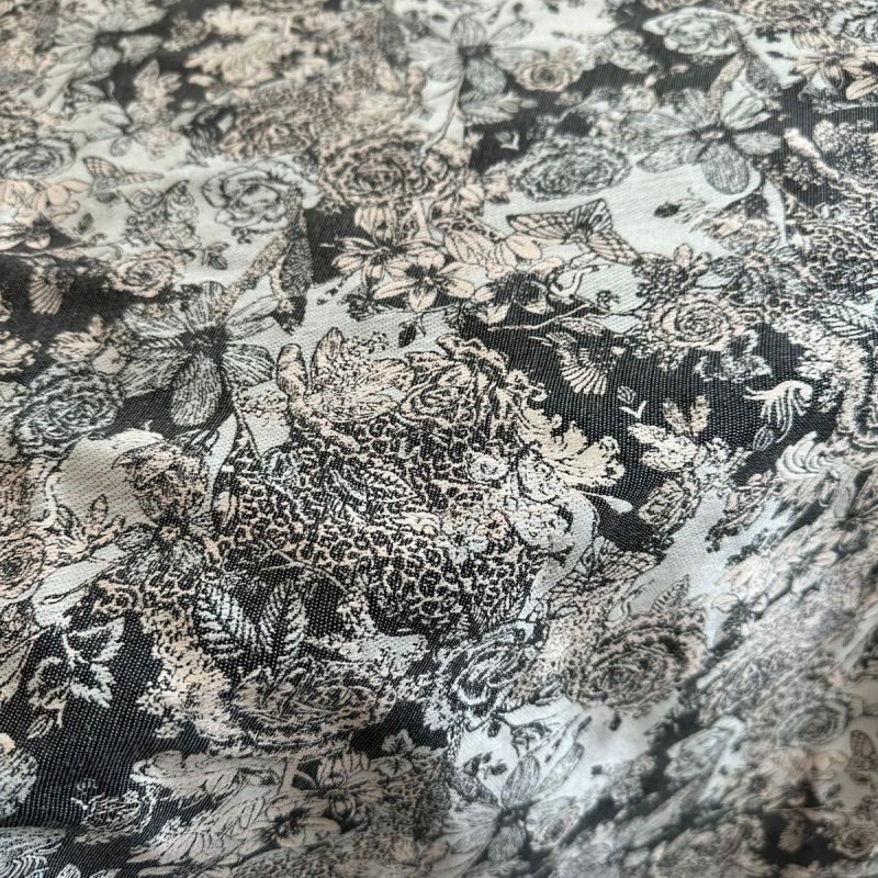 Tecido Jacquard Leve Heritage Floral 100% Algodão • Conexão Tecidos