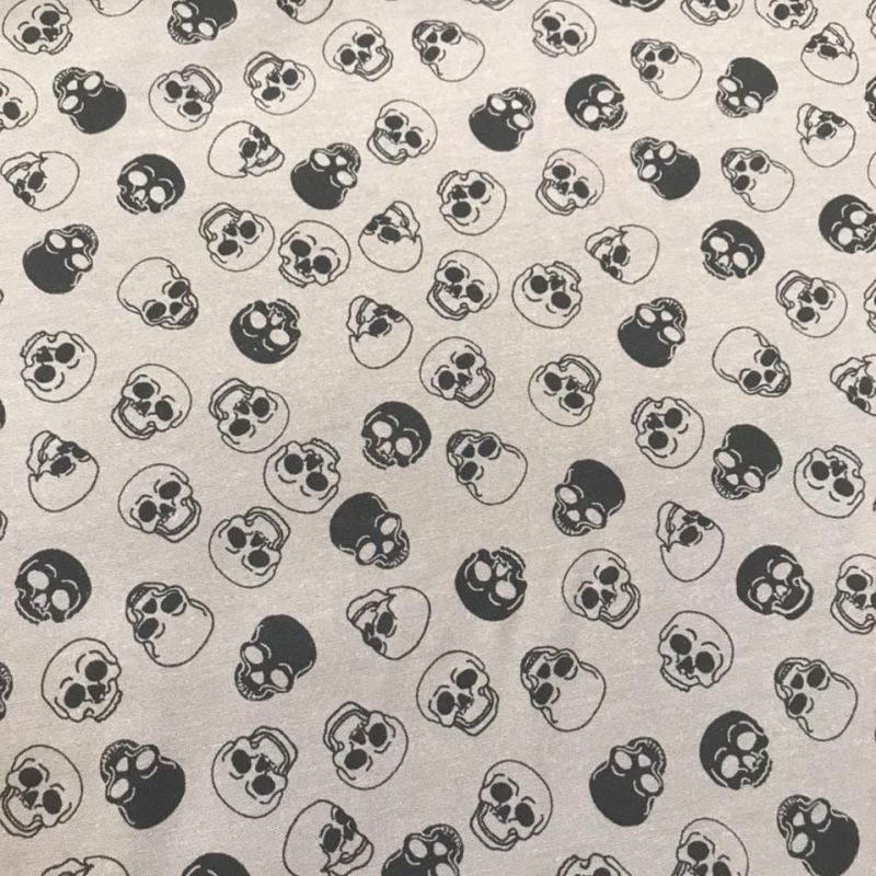 Tecido Tricoline Estampada Caveira 2 • Conexão Tecidos