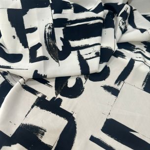 Tecido Crepe de Chine Estampado Arte Contemporânea • Conexão Tecidos 2