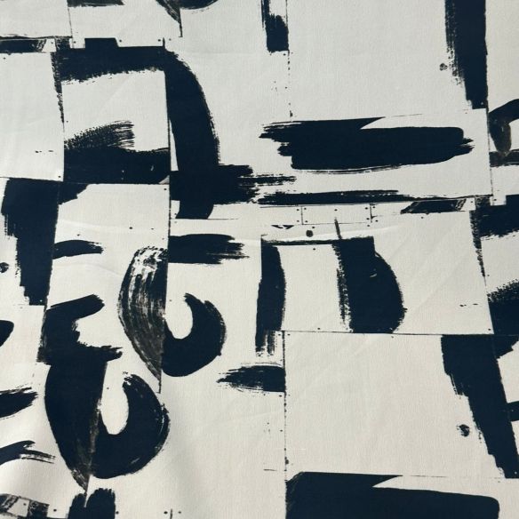 Tecido Crepe de Chine Estampado Arte Contemporânea • Conexão Tecidos