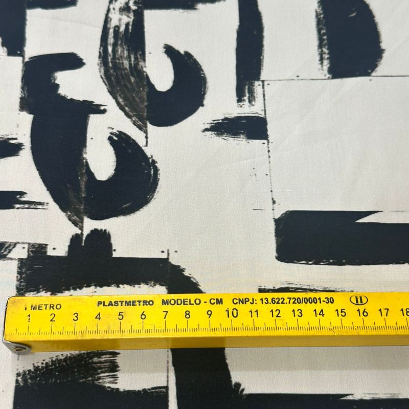 Tecido Crepe de Chine Estampado Arte Contemporânea • Conexão Tecidos