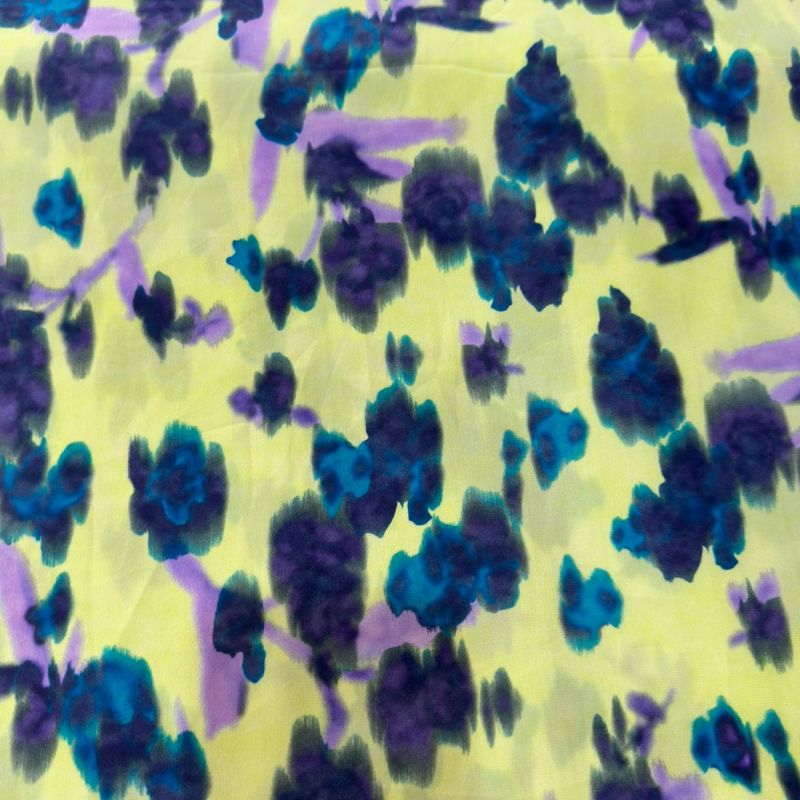 Tecido Crepe de Chine Estampado Jardim Monet Tropical • Conexão