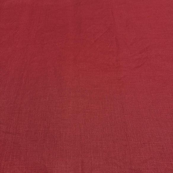 Tecido Linho Puro Liso Blood Red • Conexão Tecidos