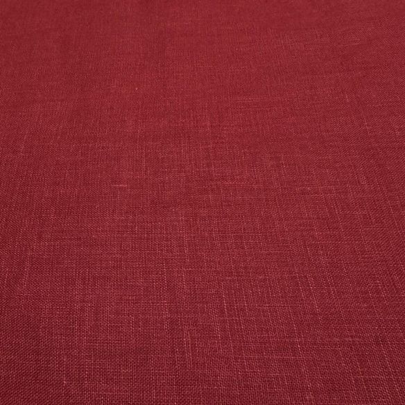 Tecido Linho Puro Liso Blood Red • Conexão Tecidos