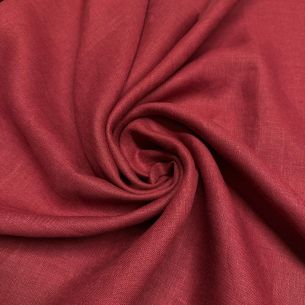 Tecido Linho Puro Liso Blood Red