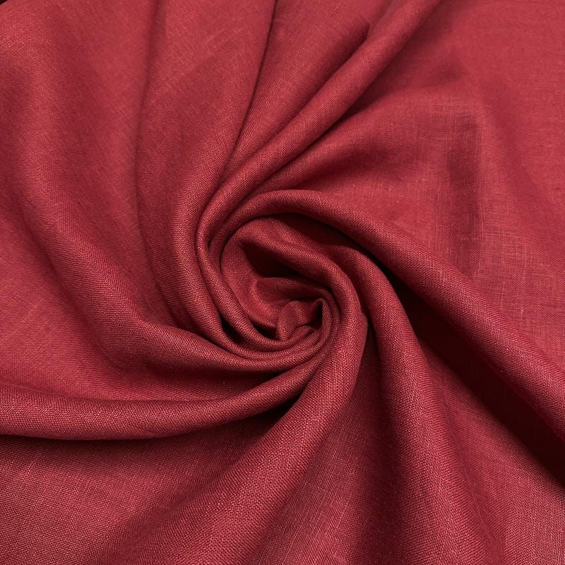 Tecido Linho Puro Liso Blood Red • Conexão Tecidos