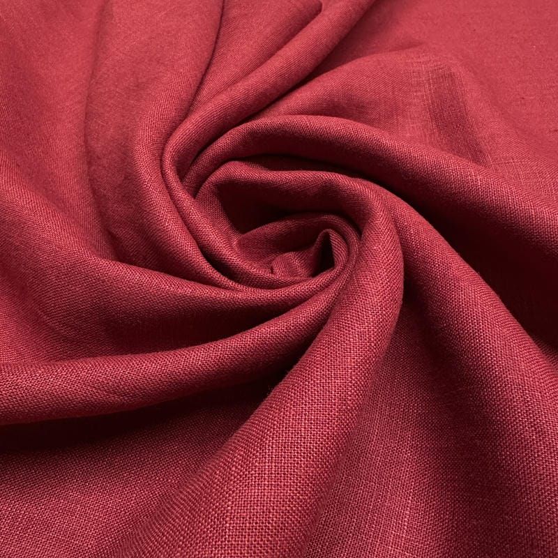 Tecido Linho Puro Liso Blood Red • Conexão Tecidos
