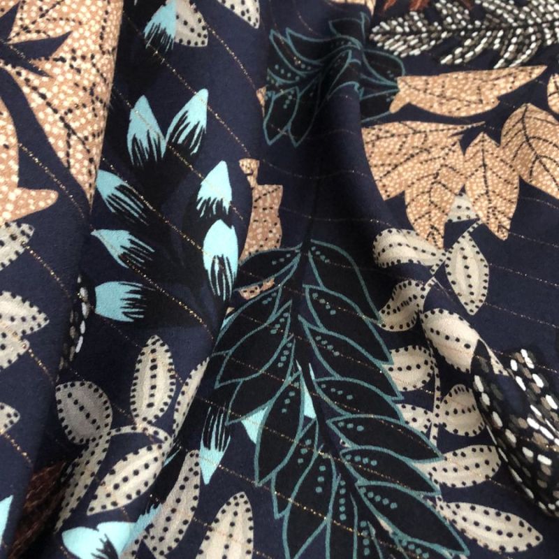 Tecido Viscose Estampada Noite Tropical • Conexão Tecidos