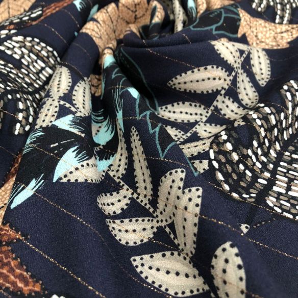 Tecido Viscose Estampada Noite Tropical • Conexão Tecidos