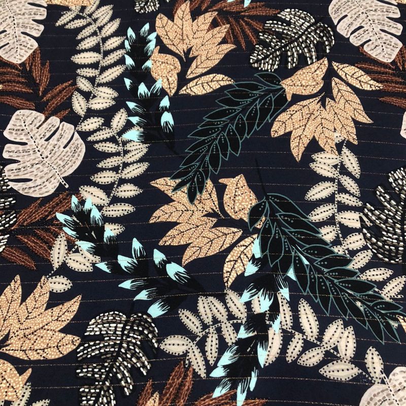 Tecido Viscose Estampada Noite Tropical • Conexão Tecidos