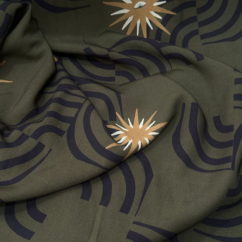 Tecido Viscose Estampada Horizonte Místico • Conexão Tecidos