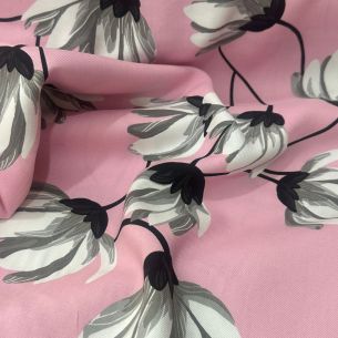 Tecido Viscose Estampada Lírio Do Oriente • Conexão Tecidos