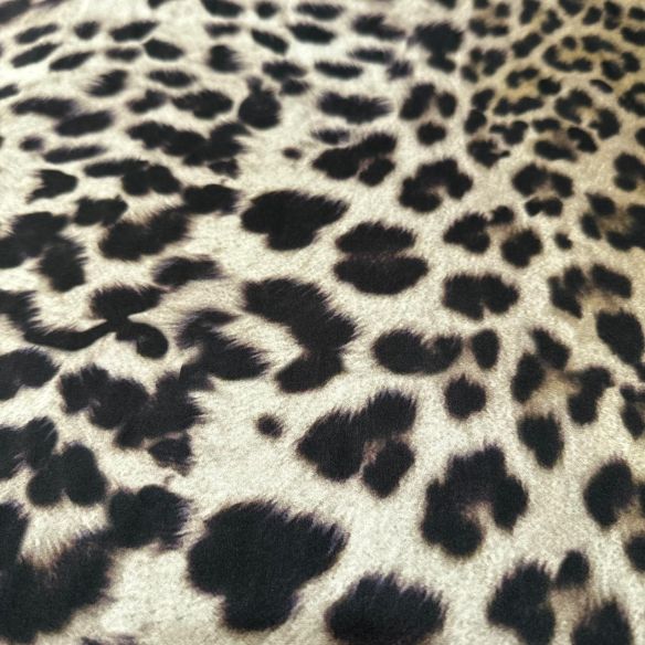 Tecido Cetim de Seda Estampado Leopardo • Conexão Tecidos