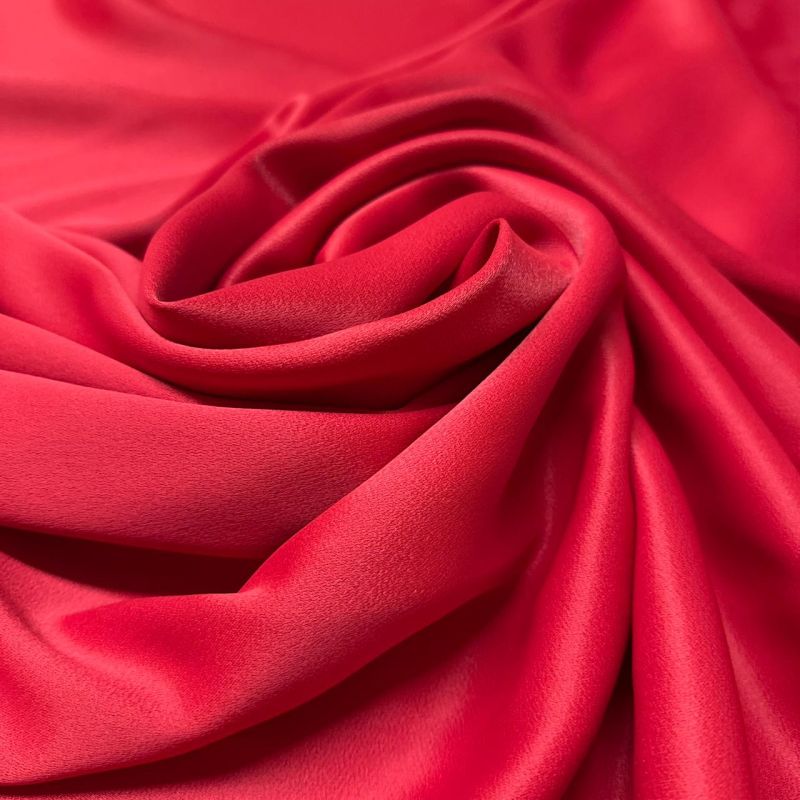 Tecido Crepe Patou Vermelho Royal • Conexão Tecidos