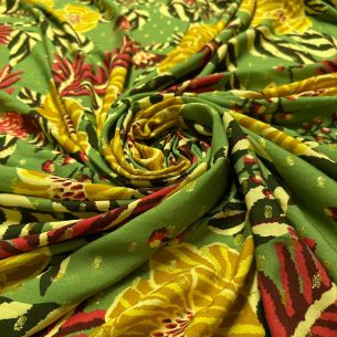 Tecido Viscose Estampada Tropical Paisley Safari Foil • Conexão