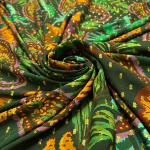 Tecido Viscose Estampada Reino Tropical Foil • Conexão Tecidos 2