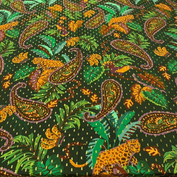 Tecido Viscose Estampada Reino Tropical Foil • Conexão Tecidos