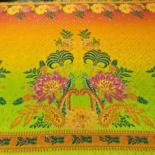 Tecido Viscose Estampada Barrado Tropical Foil • Conexão Tecidos 2