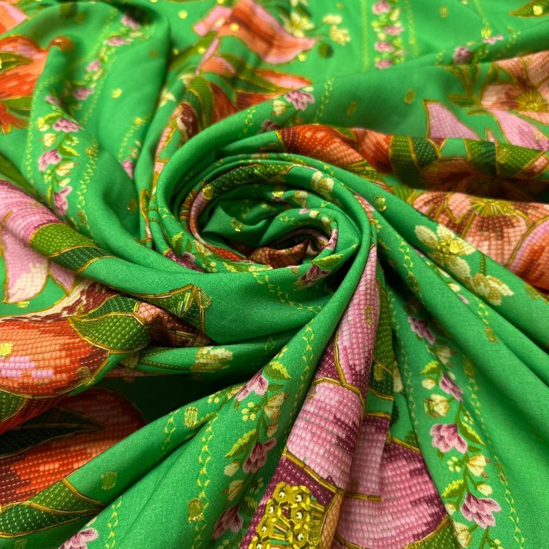 Tecido Viscose Estampada Bali Foil • Conexão Tecidos