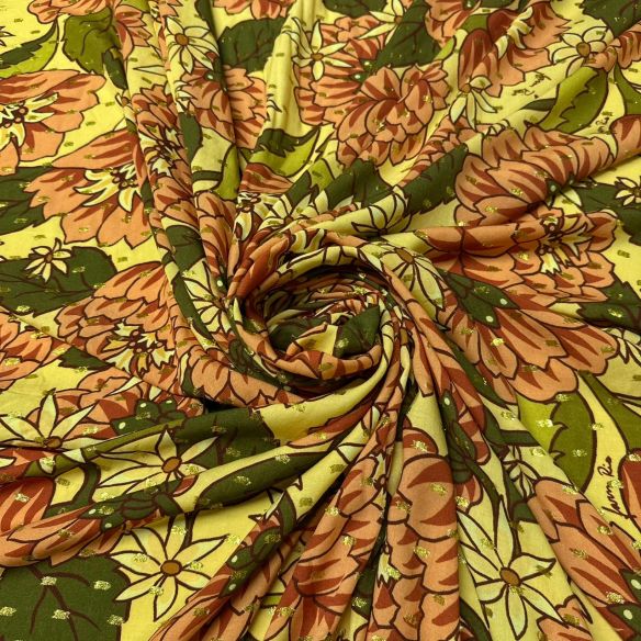 Tecido Viscose Estampada Alegria das Cores Foil • Conexão Tecidos