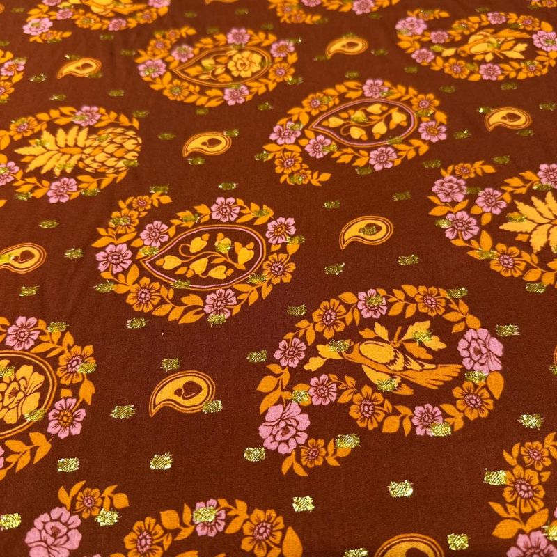 Tecido Viscose Estampada Boho Foil • Conexão Tecidos