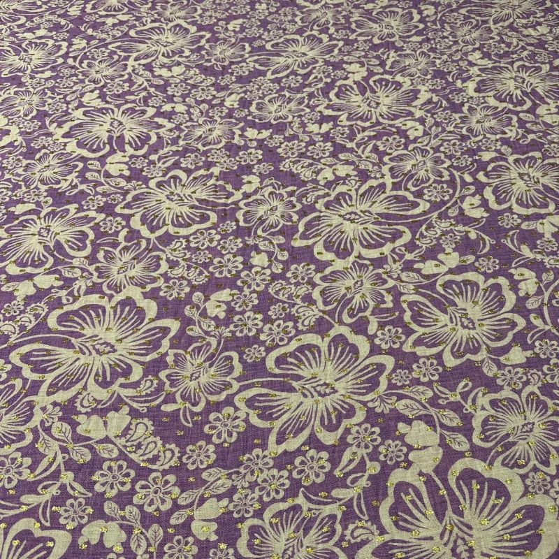 Tecido Viscose Estampada Lilac Blossom Foil • Conexão Tecidos