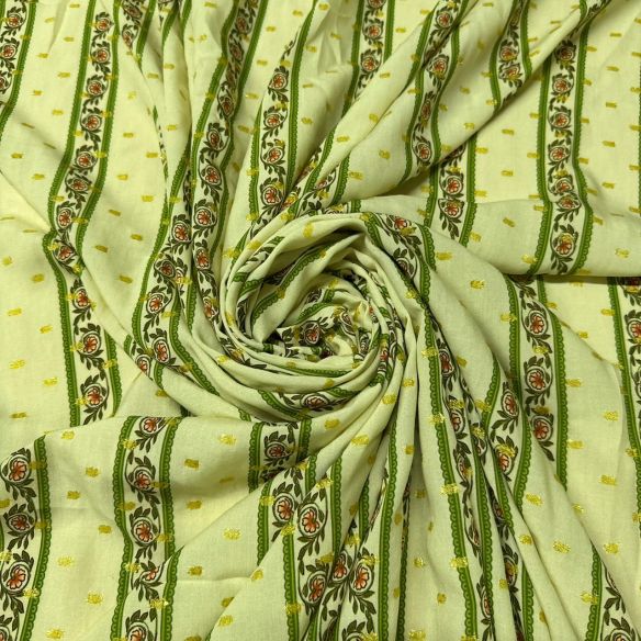 Tecido Viscose Estampada Boho Garden Foil • Conexão Tecidos