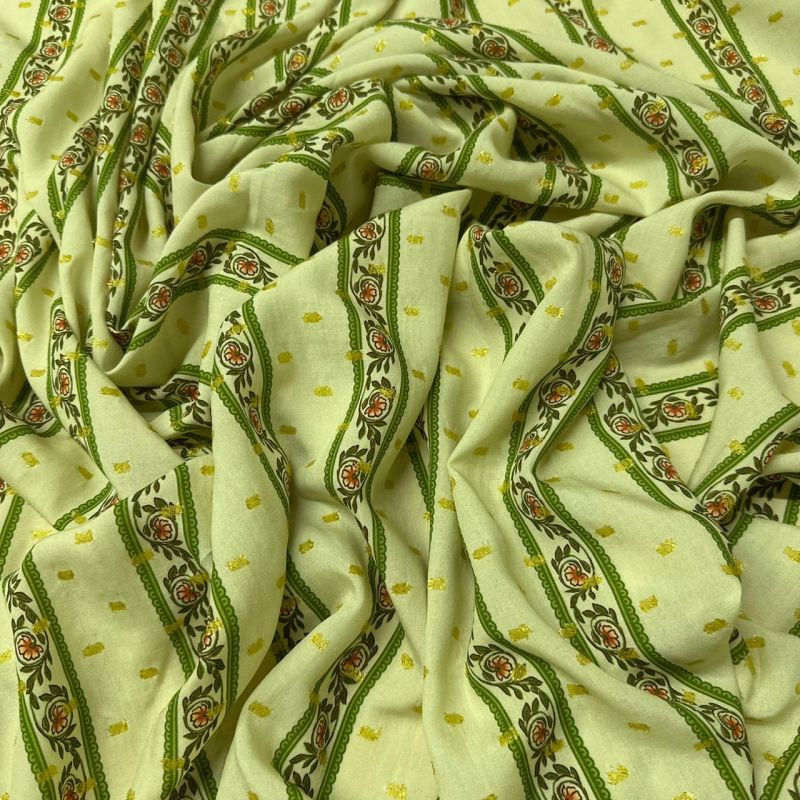 Tecido Viscose Estampada Boho Garden Foil • Conexão Tecidos