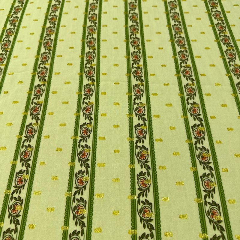 Tecido Viscose Estampada Boho Garden Foil • Conexão Tecidos