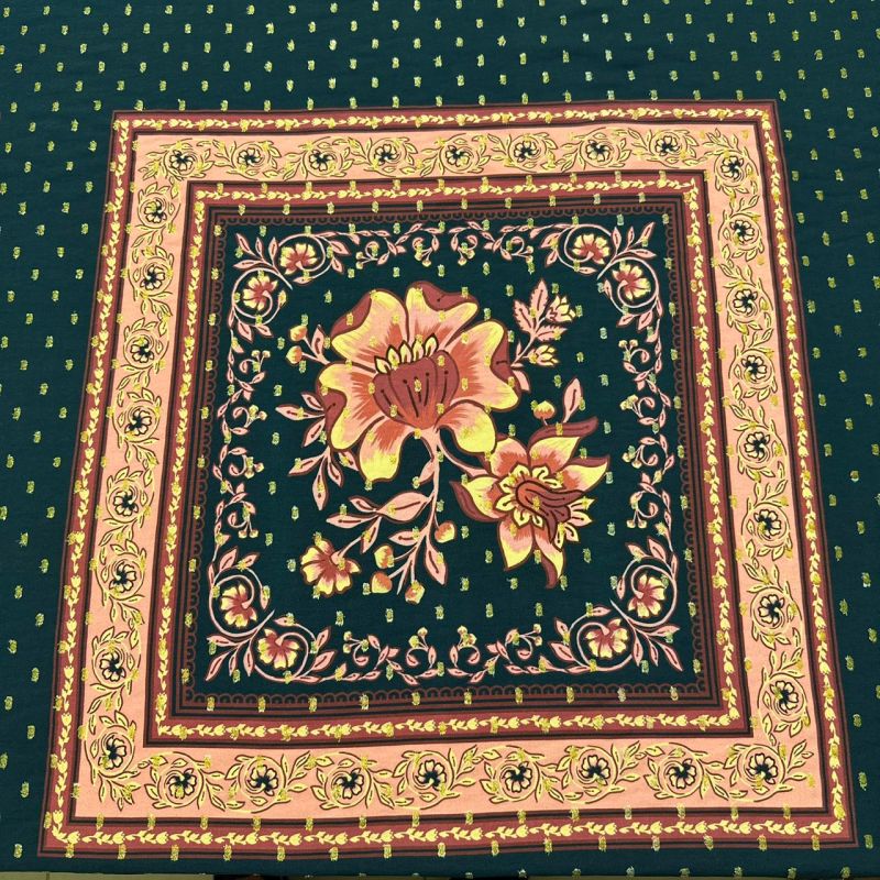 Tecido Viscose Estampada Quadros Boho Foil • Conexão Tecidos