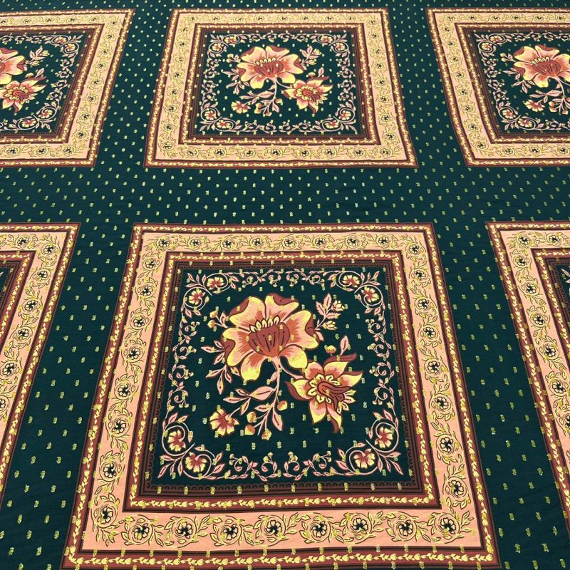 Tecido Viscose Estampada Quadros Boho Foil • Conexão Tecidos