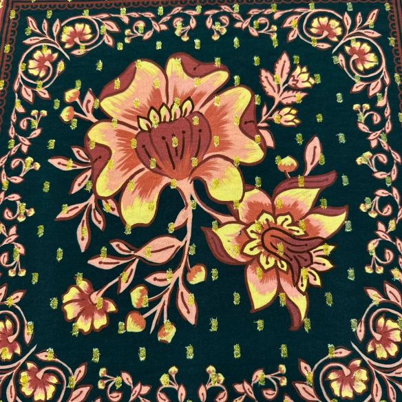 Tecido Viscose Estampada Quadros Boho Foil • Conexão Tecidos