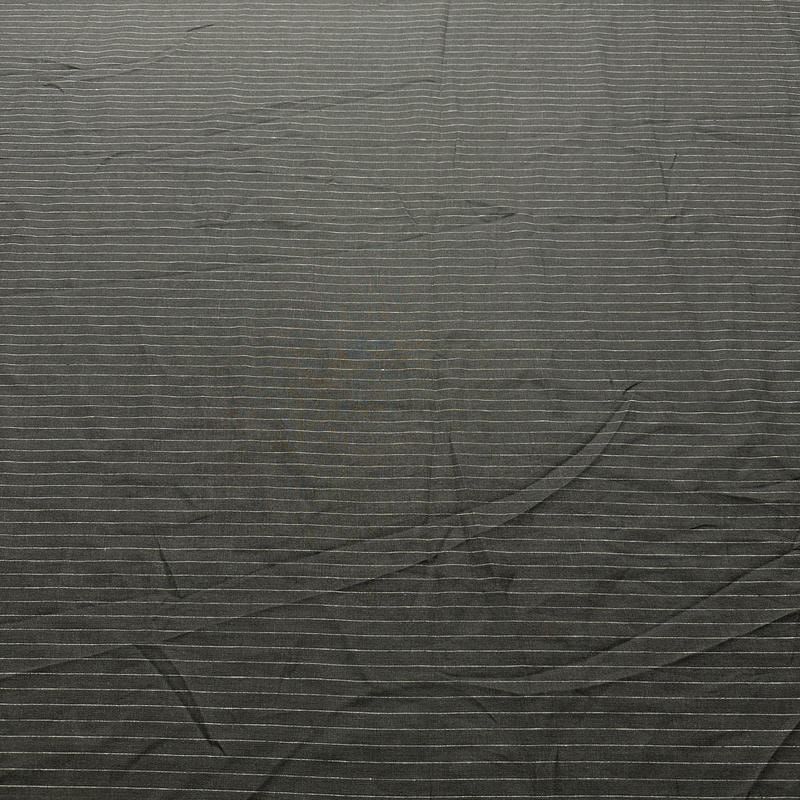 Tecido Linho Puro Cinza Listrado • Conexão Tecidos
