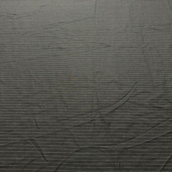 Tecido Linho Puro Cinza Listrado • Conexão Tecidos