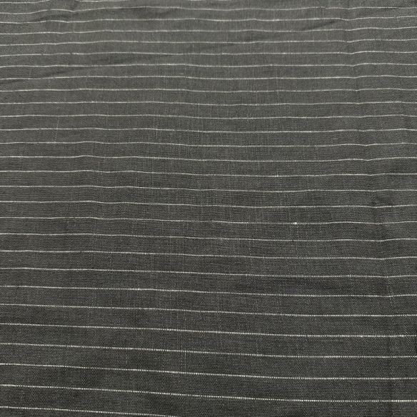 Tecido Linho Puro Cinza Listrado • Conexão Tecidos