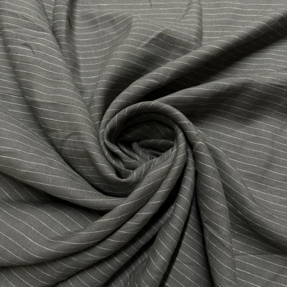 Tecido Linho Puro Cinza Listrado • Conexão Tecidos