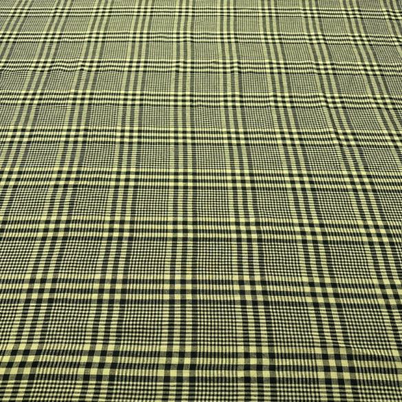 Tecido Linho Puro Xadrez Bege e Preto • Conexão Tecidos