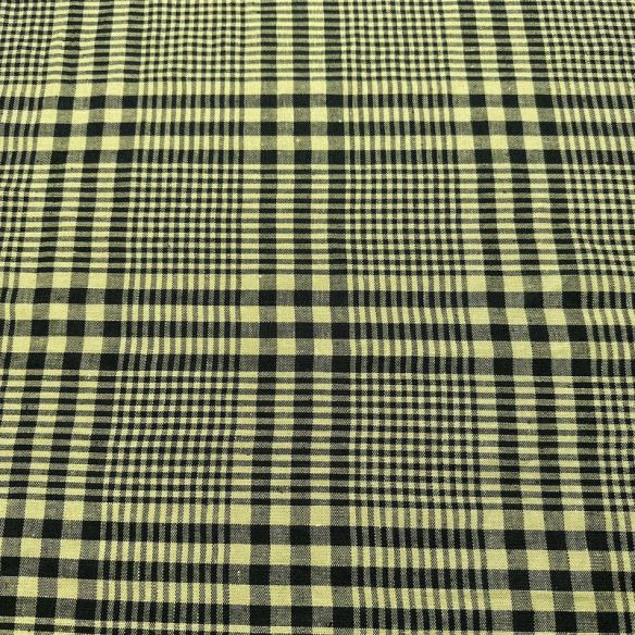 Tecido Linho Puro Xadrez Bege e Preto • Conexão Tecidos