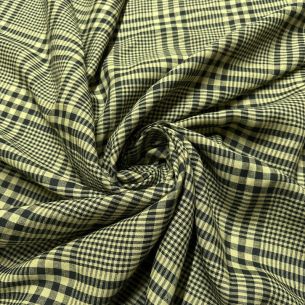 Tecido Linho Puro Xadrez Bege e Preto • Conexão Tecidos