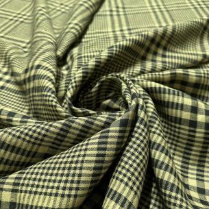 Tecido Linho Puro Xadrez Bege e Preto • Conexão Tecidos 2