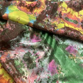 Tecido Palha De Seda Estampada Caleidoscópio Amazônico 2