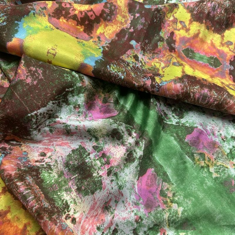 Tecido Palha De Seda Estampada Caleidoscópio Amazônico • Conexão