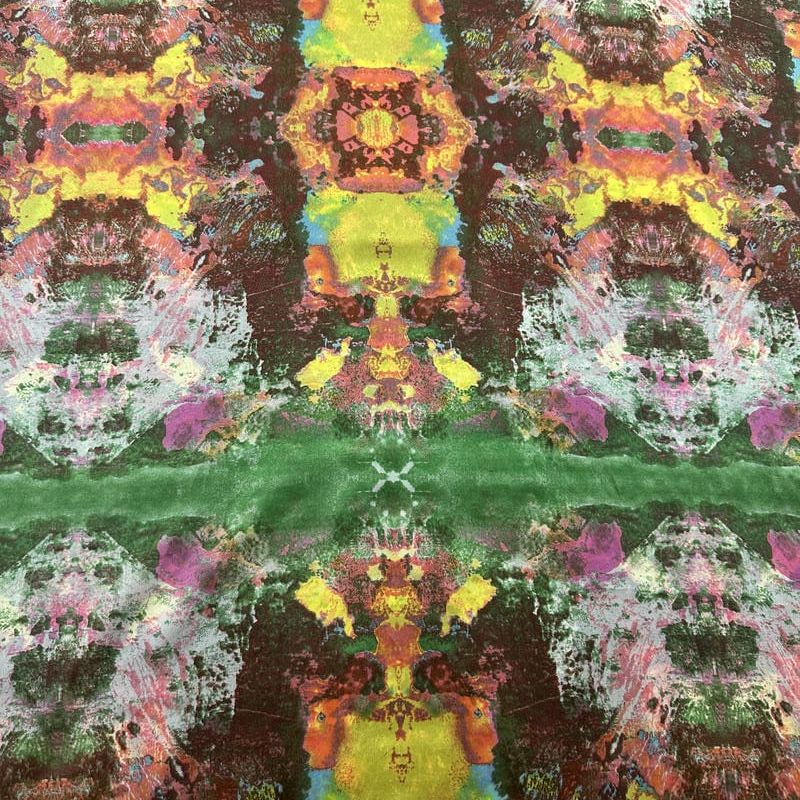 Tecido Palha De Seda Estampada Caleidoscópio Amazônico • Conexão