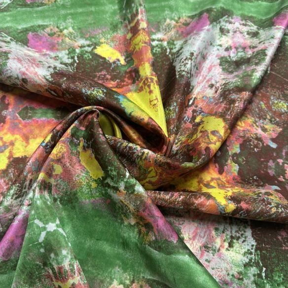 Tecido Palha De Seda Estampada Caleidoscópio Amazônico • Conexão