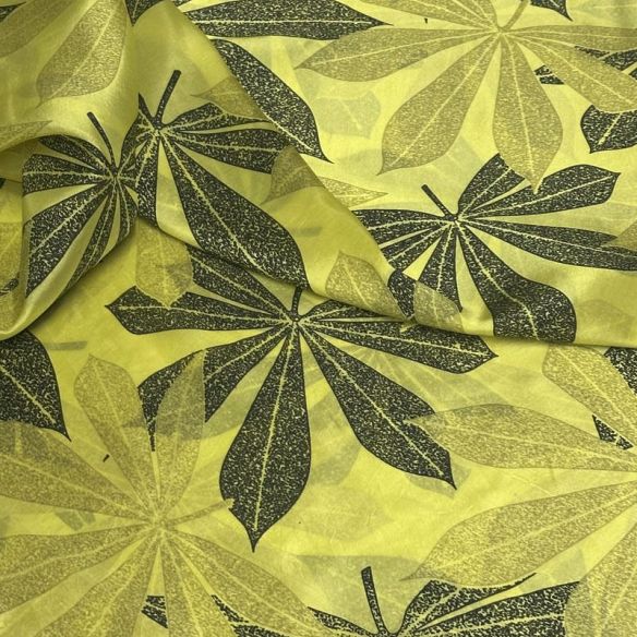 Tecido Palha De Seda Estampada Neo Tropical Lima • Conexão Tecidos